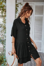 V Neck Solid Tunic Dress | Mixtshop LLC