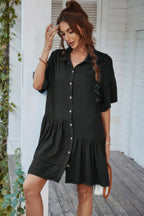 V Neck Solid Tunic Dress | Mixtshop LLC