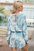 Tie Dye Round Neck Drawstring Romper | Mixtshop LLC