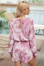 Tie Dye Round Neck Drawstring Romper | Mixtshop LLC