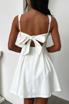Solid Sleeveless Fit Wide Strap A Line Dress | Mixtshop LLC