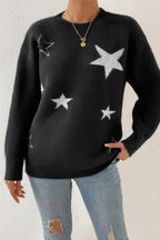 Star Print Knit Lose Fit Sweater | Mixtshop LLC