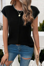 Color Block Knit Round Neck Fit Top | Mixtshop LLC