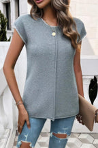 Color Block Knit Round Neck Fit Top | Mixtshop LLC