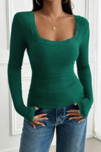 Square Neck Lace Trim Patchwork Slim Fit Shirt | Mixtshop LLC