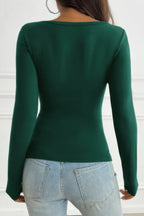 Solid Slim Fit V Neck Long Sleeve T Shirt | Mixtshop LLC