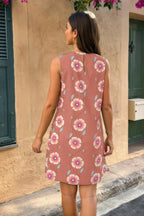 Round Neck Floral Print Sleeveless Loose Dress | Mixtshop LLC