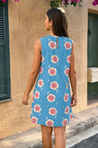 Round Neck Floral Print Sleeveless Loose Dress | Mixtshop LLC