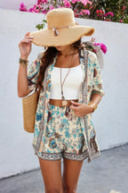 Two Pieces Allover Print Shirt And Short Sets | Mixtshop LLC