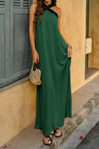Solid Stitching Off Shoulder Long A Line Dress | Mixtshop LLC