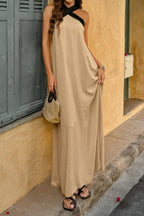 Solid Stitching Off Shoulder Long A Line Dress | Mixtshop LLC