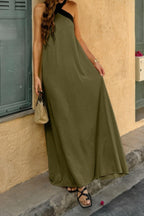 Solid Stitching Off Shoulder Long A Line Dress | Mixtshop LLC