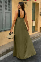 Solid Stitching Off Shoulder Long A Line Dress | Mixtshop LLC