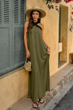 Solid Stitching Off Shoulder Long A Line Dress | Mixtshop LLC