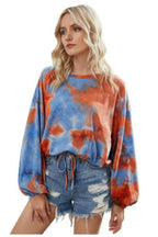 Round Neck Tie Dye Long Balloon Sleeve Top | Mixtshop LLC