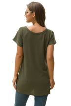 Crew Neck Solid Color Tunic Tops | Mixtshop LLC