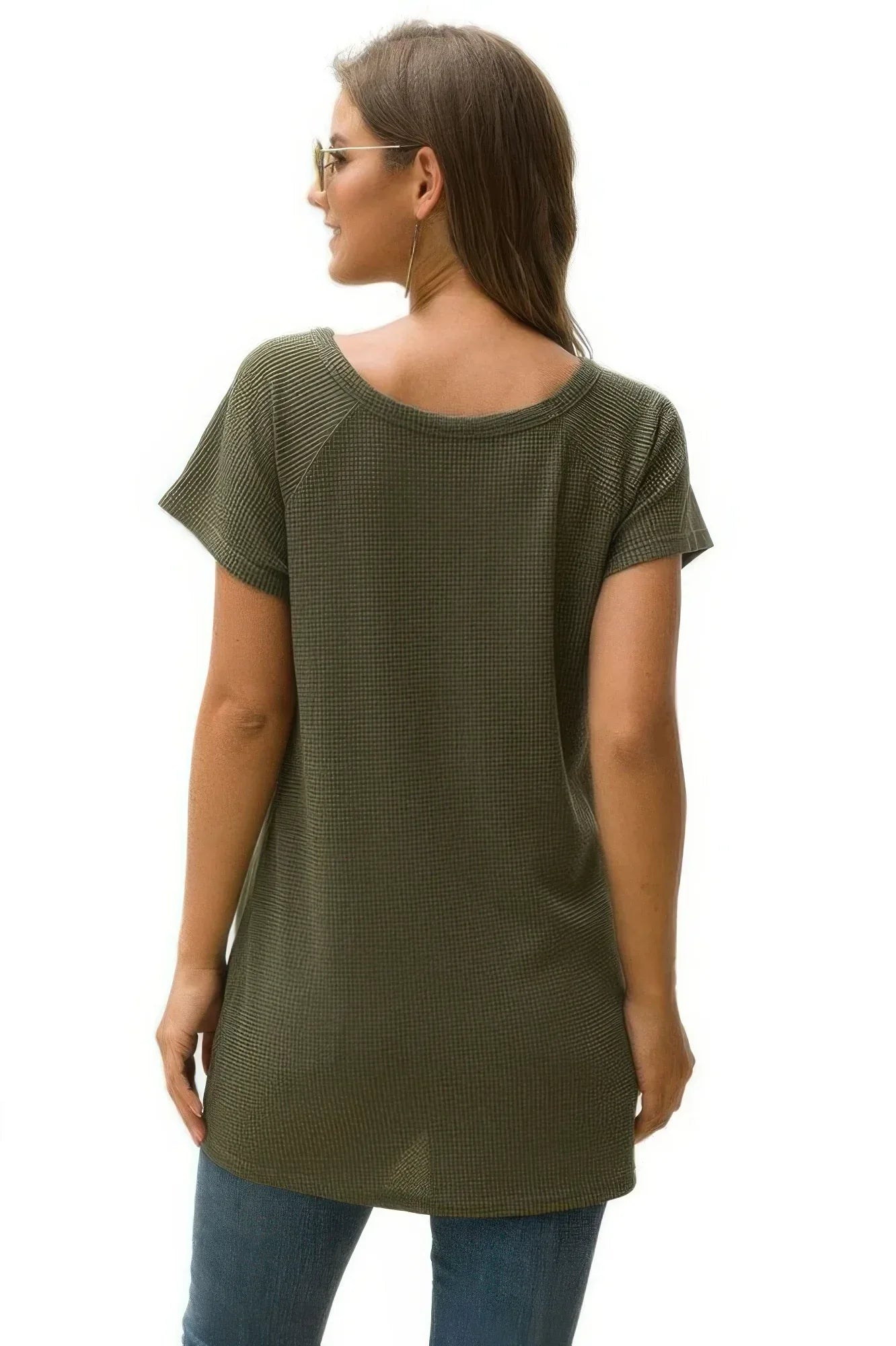 Crew Neck Solid Color Tunic Tops | Mixtshop LLC