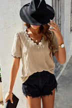 Knit Loose Fit V Neck Solid Drop Shoulder Top | Mixtshop LLC