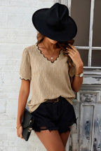 Knit Loose Fit V Neck Solid Drop Shoulder Top | Mixtshop LLC