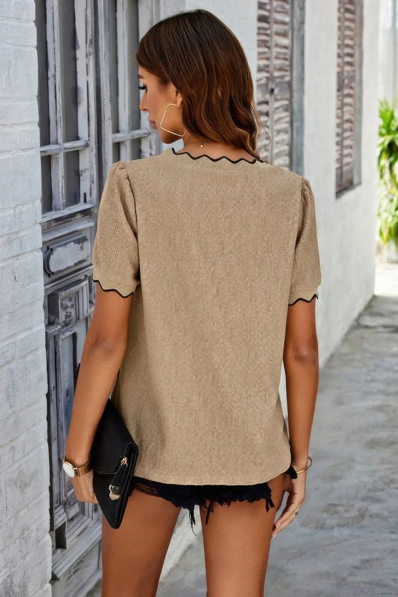 Knit Loose Fit V Neck Solid Drop Shoulder Top | Mixtshop LLC