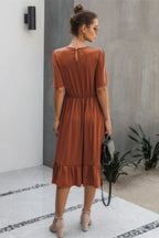 Ruffled Lace Midi Swing Dress | Mixtshop LLC