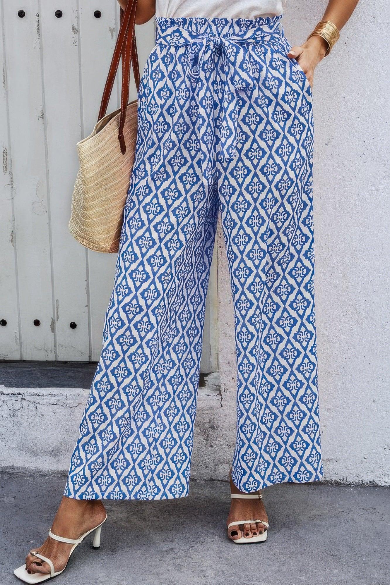 Elastic Waist Belt Pockets Wide Leg Pant Secondary image