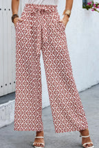 Elastic Waist Belt Pockets Wide Leg Pant | Mixtshop LLC