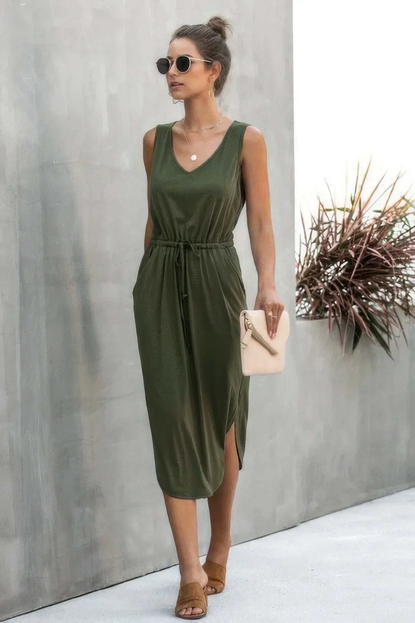 V Neck Sleeveless Tank Dress Secondary image