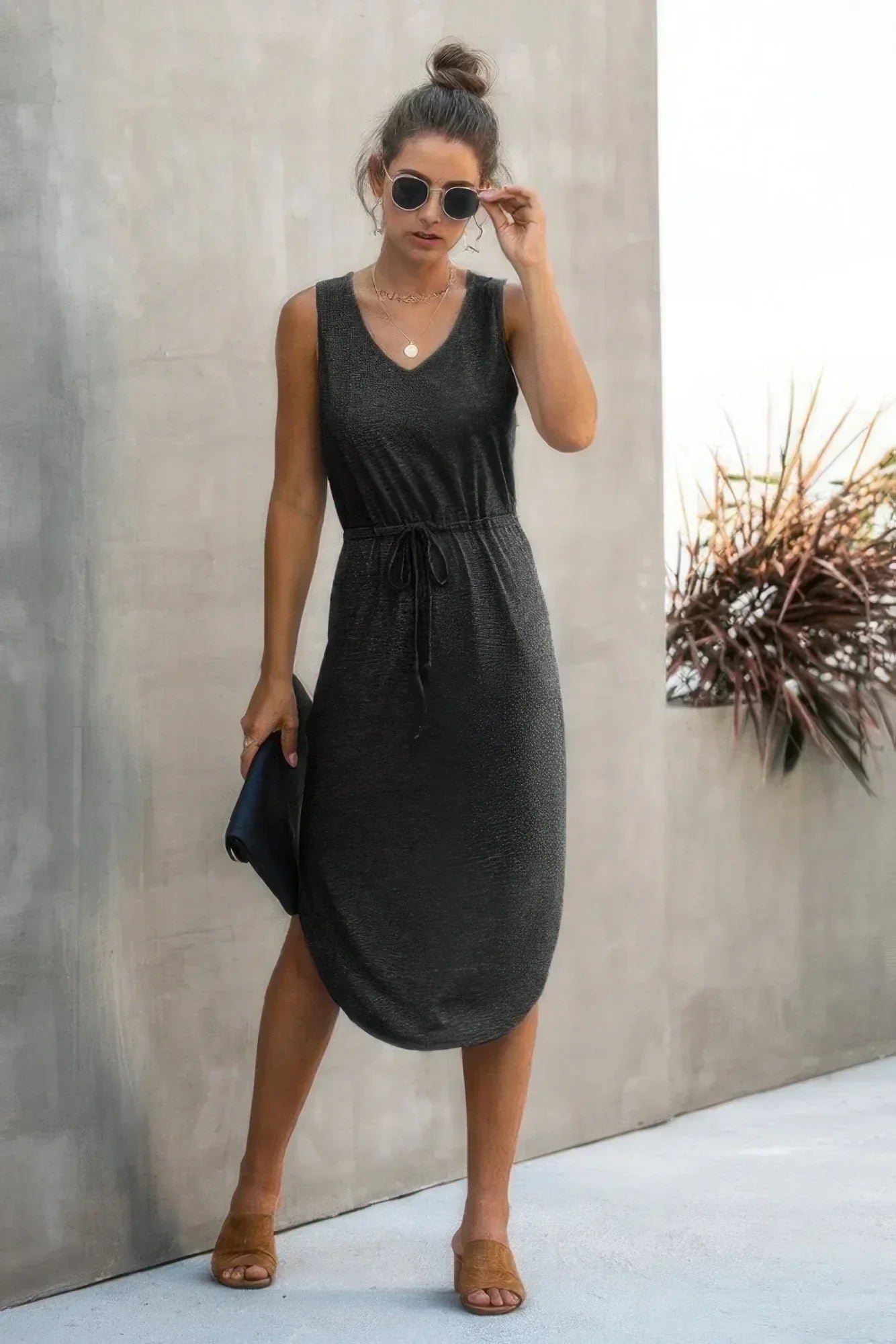 V Neck Sleeveless Tank Dress | Mixtshop LLC