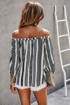 Strip Color Block Off Shoulder Blouse | Mixtshop LLC