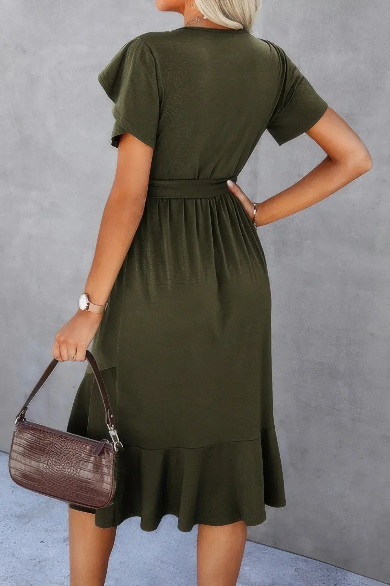 Scoop Neck Short Sleeve Solid Dress | Mixtshop LLC