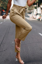Ruffle Belt Pocket Solid Skinny Pants | Mixtshop LLC