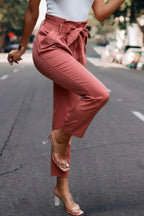 Ruffle Belt Pocket Solid Skinny Pants | Mixtshop LLC