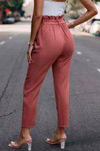 Ruffle Belt Pocket Solid Skinny Pants | Mixtshop LLC