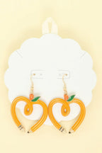 School Theme Heart Pencil Drop Earrings | Mixtshop LLC