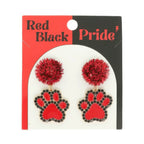 Gameday Dog Paw Pom Earrings | Mixtshop LLC