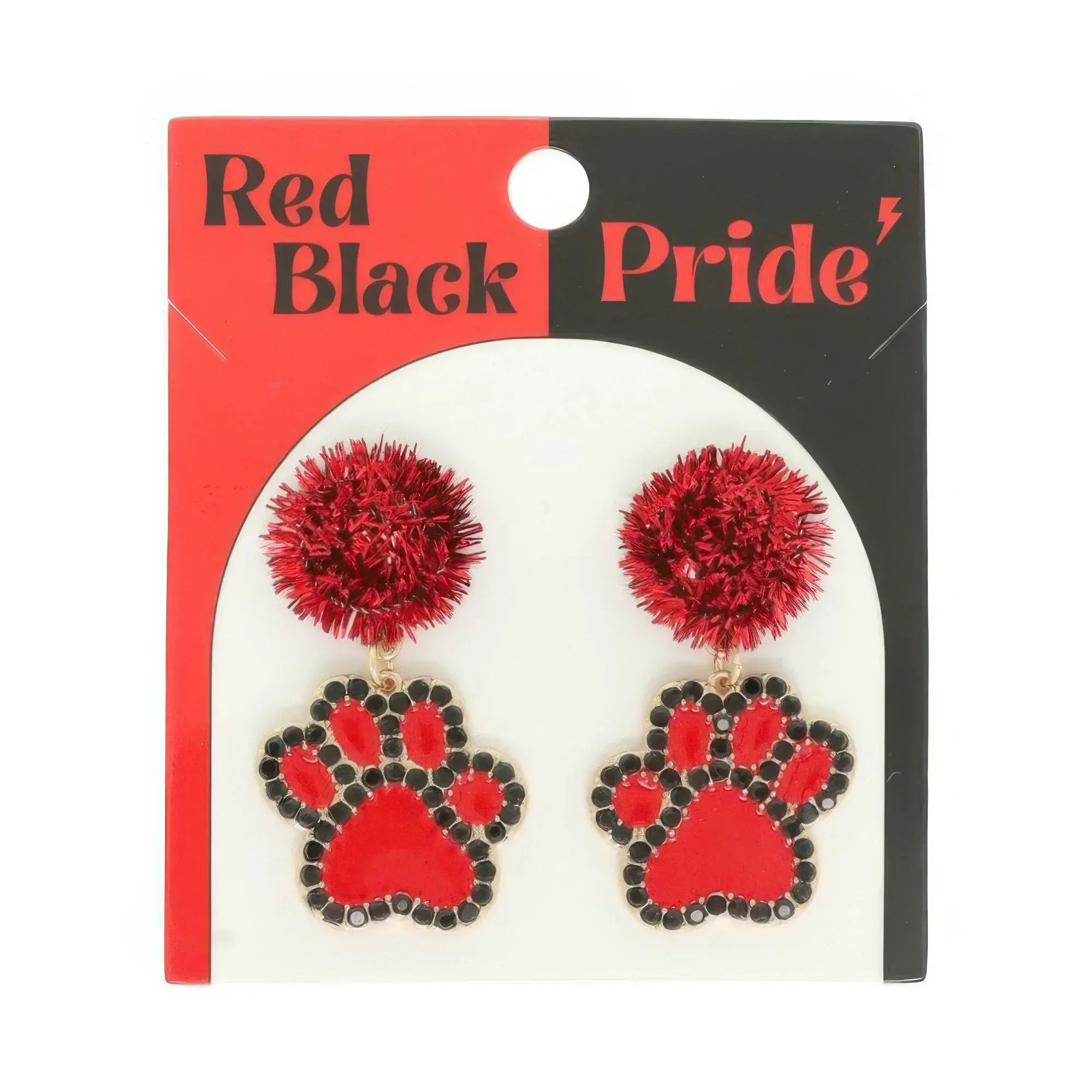 Gameday Dog Paw Pom Earrings | Mixtshop LLC