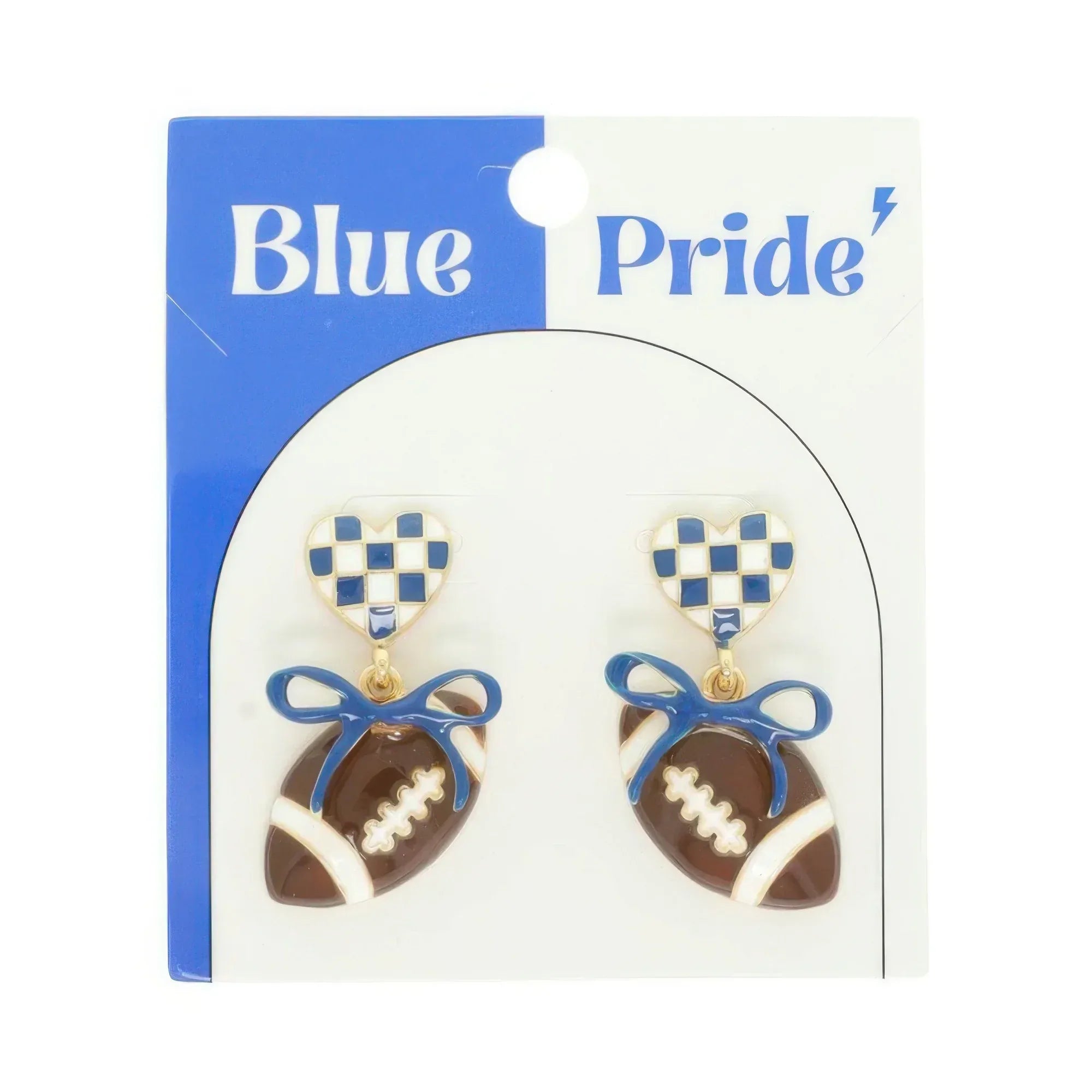 Gameday Heart Bow Football Earrings | Mixtshop LLC Main image