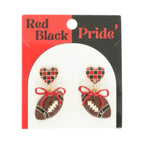 Gameday Heart Bow Football Earrings | Mixtshop LLC
