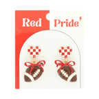 Gameday Heart Bow Football Earrings | Mixtshop LLC