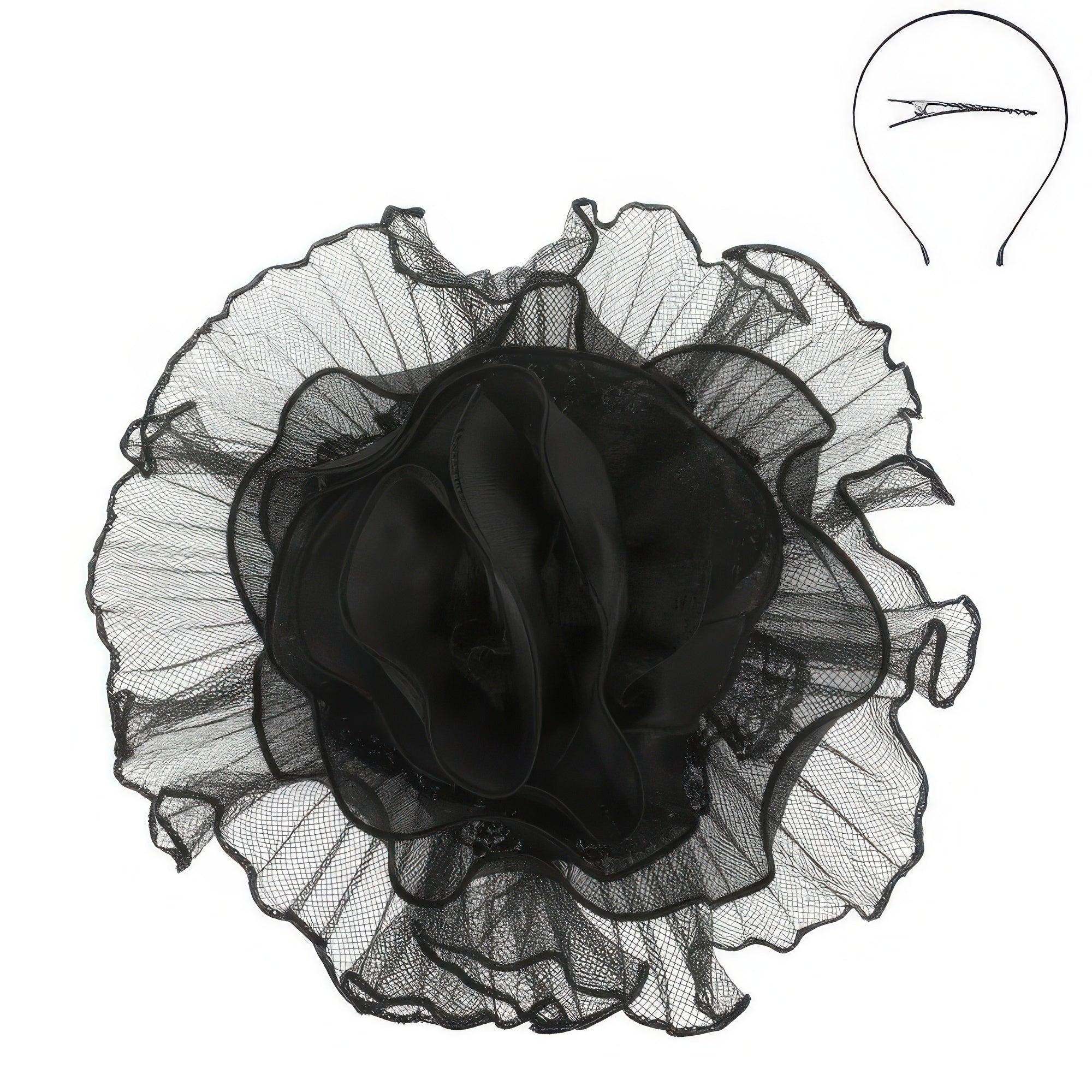 Lace Mesh Flower Headband Fascinator Secondary image