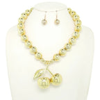 Polished Cherry Pendant Necklace Set | Mixtshop LLC