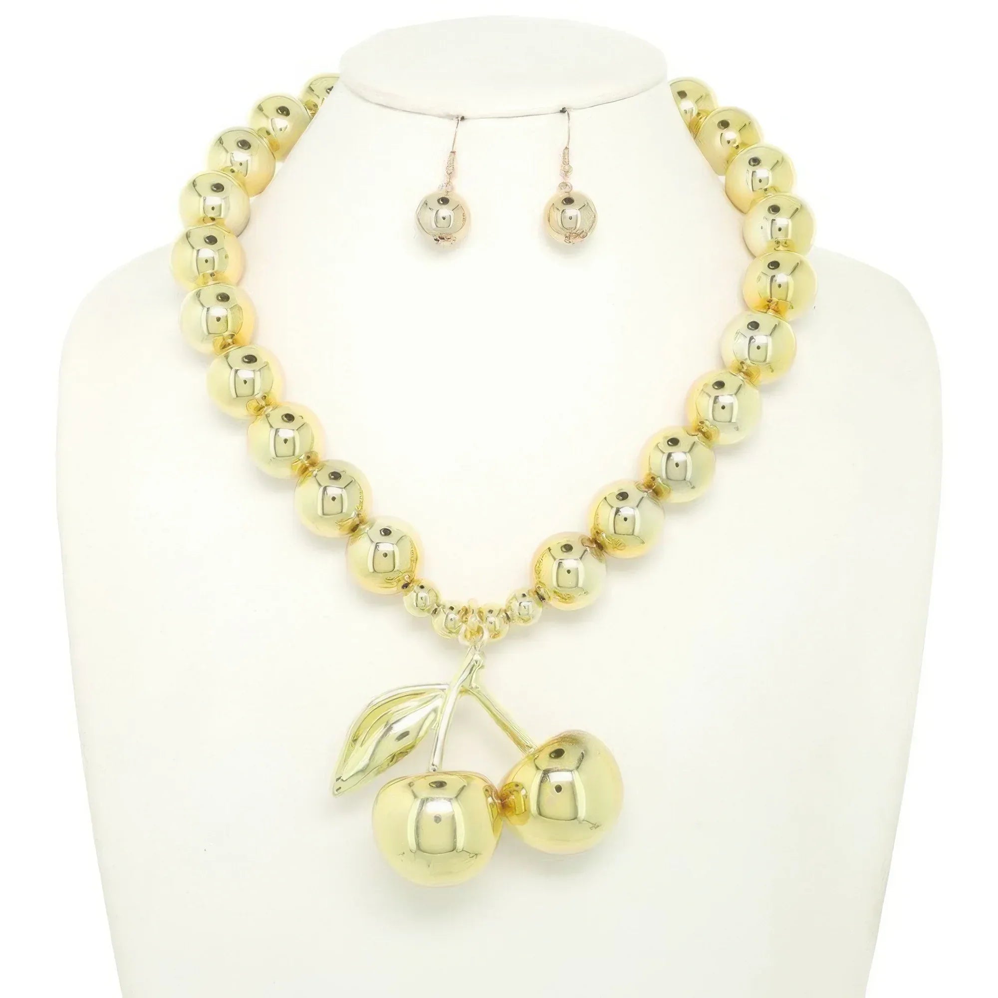 Polished Cherry Pendant Necklace Set | Mixtshop LLC