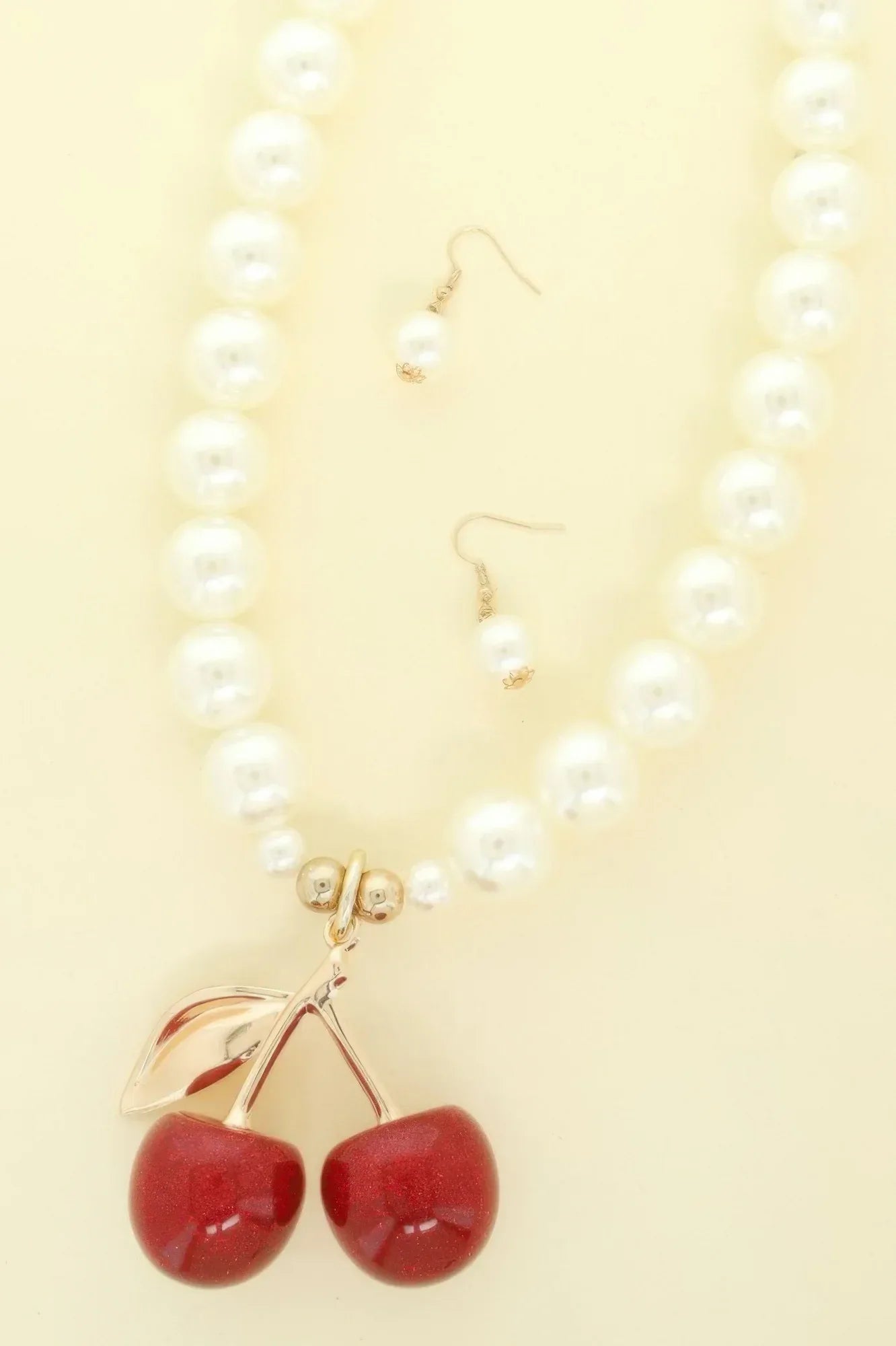 Cherry Pendant Pearl Necklace Set | Mixtshop LLC Main image
