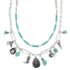 Western Theme Turquoise Charm Necklace Set | Mixtshop LLC