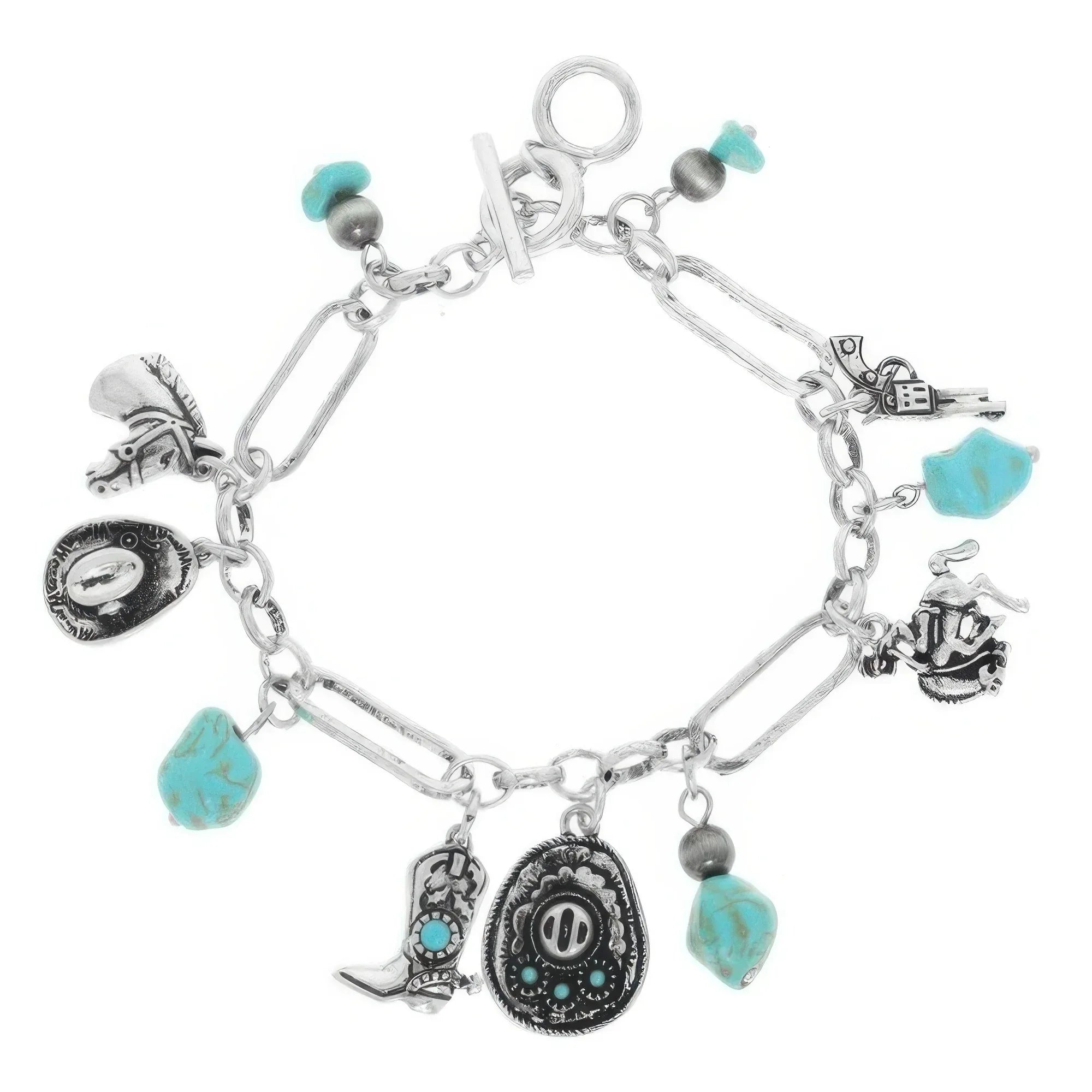 Western Theme Charm Bracelet With Toggle | Mixtshop LLC