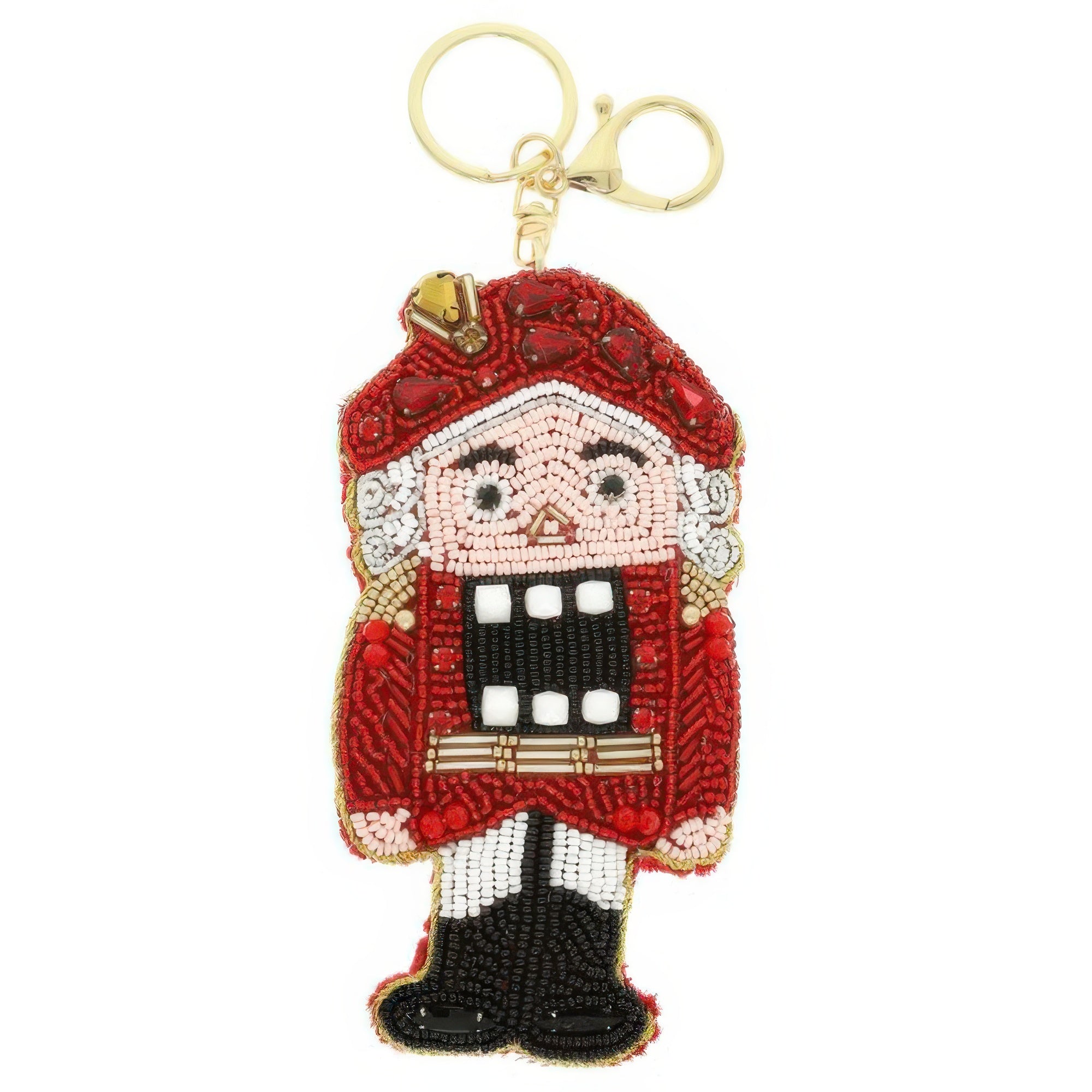 Christmas Nutcracker Seed Beaded Keychain Secondary image