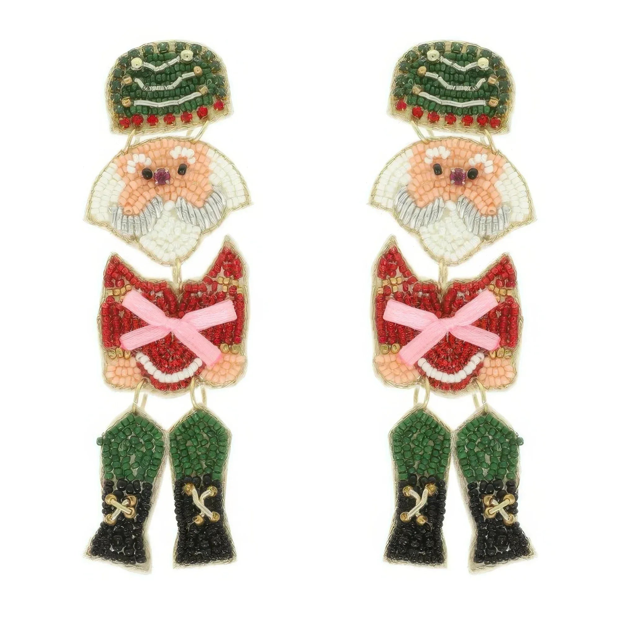 Christmas Nutcracker Seed Bead Earrings | Mixtshop LLC Main image