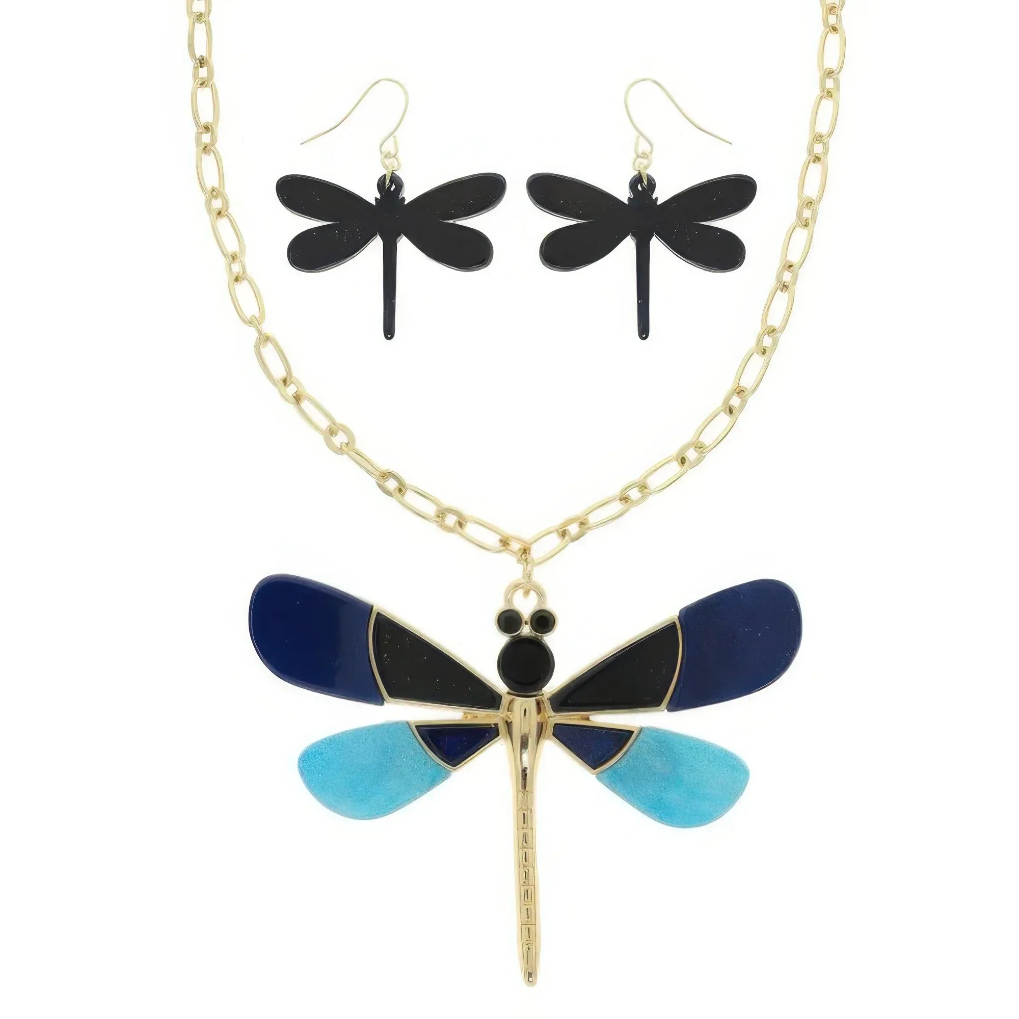 Dragonfly Necklace Set With Earrings Secondary image