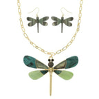 Dragonfly Necklace Set With Earrings | Mixtshop LLC